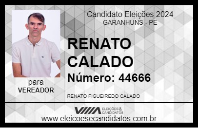 Candidato RENATO CALADO 2024 - GARANHUNS - Eleições