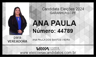 Candidato ANA PAULA 2024 - GARANHUNS - Eleições