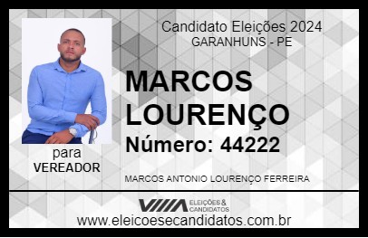 Candidato MARCOS LOURENÇO 2024 - GARANHUNS - Eleições