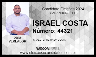 Candidato ISRAEL COSTA 2024 - GARANHUNS - Eleições