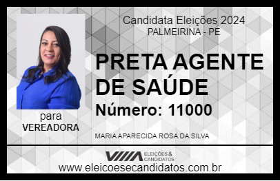 Candidato PRETA AGENTE DE SAÚDE 2024 - PALMEIRINA - Eleições