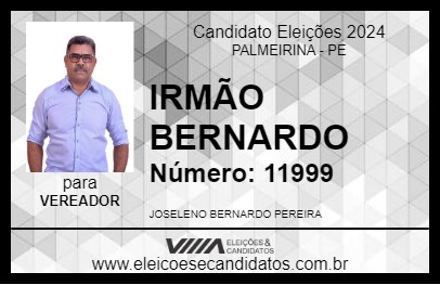 Candidato IRMÃO BERNARDO 2024 - PALMEIRINA - Eleições