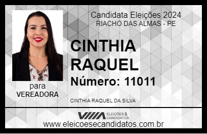 Candidato CINTHIA RAQUEL 2024 - RIACHO DAS ALMAS - Eleições