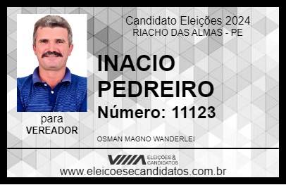 Candidato INACIO PEDREIRO 2024 - RIACHO DAS ALMAS - Eleições