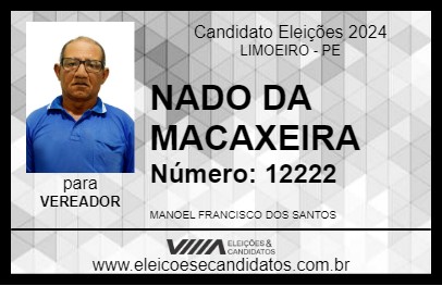 Candidato NADO DA MACAXEIRA 2024 - LIMOEIRO - Eleições