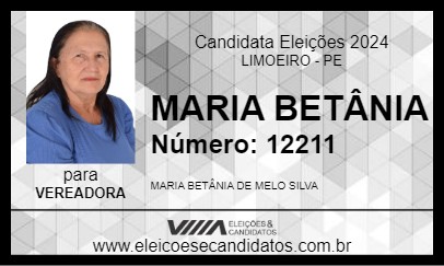 Candidato MARIA BETÂNIA 2024 - LIMOEIRO - Eleições