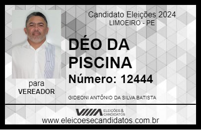 Candidato DÉO DA PISCINA 2024 - LIMOEIRO - Eleições