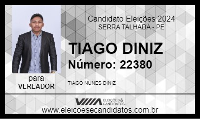 Candidato TIAGO DINIZ 2024 - SERRA TALHADA - Eleições