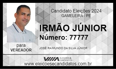 Candidato IRMÃO JÚNIOR 2024 - GAMELEIRA - Eleições