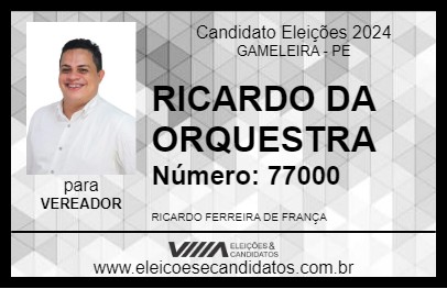 Candidato RICARDO DA ORQUESTRA  2024 - GAMELEIRA - Eleições