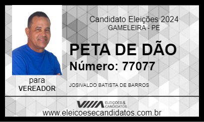 Candidato PETA DE DÃO  2024 - GAMELEIRA - Eleições