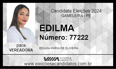 Candidato EDILMA 2024 - GAMELEIRA - Eleições