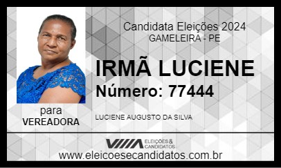 Candidato IRMÃ LUCIENE 2024 - GAMELEIRA - Eleições