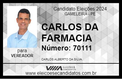 Candidato CARLOS DA FARMACIA 2024 - GAMELEIRA - Eleições