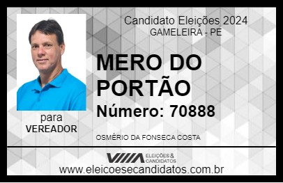 Candidato MERO DO PORTÃO 2024 - GAMELEIRA - Eleições