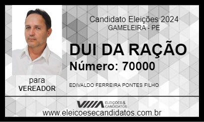 Candidato DUI DA RAÇÃO 2024 - GAMELEIRA - Eleições