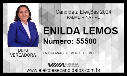 Candidato ENILDA LEMOS 2024 - PALMEIRINA - Eleições