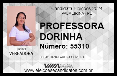 Candidato PROFESSORA DORINHA 2024 - PALMEIRINA - Eleições