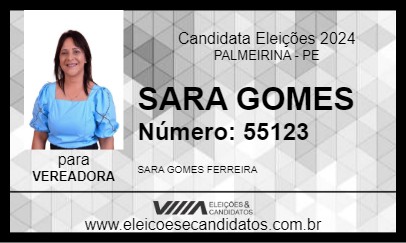 Candidato SARA GOMES 2024 - PALMEIRINA - Eleições