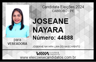 Candidato JOSEANE NAYARA 2024 - CABROBÓ - Eleições