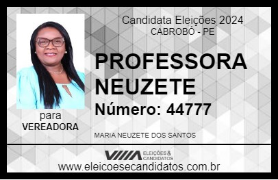 Candidato PROFESSORA NEUZETE  2024 - CABROBÓ - Eleições