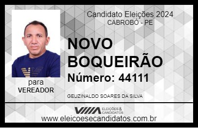 Candidato NOVO DO BOQUEIRÃO 2024 - CABROBÓ - Eleições