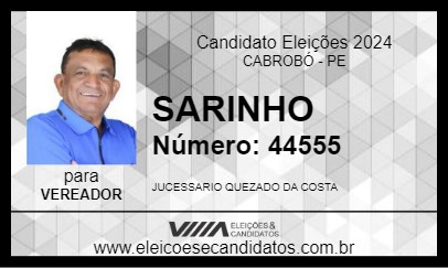 Candidato SARINHO 2024 - CABROBÓ - Eleições