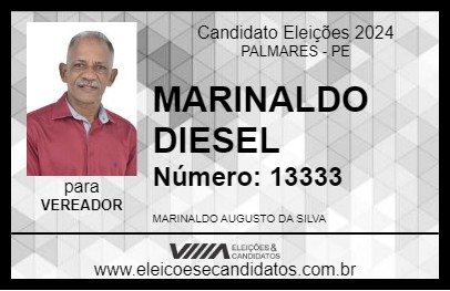 Candidato MARINALDO DIESEL 2024 - PALMARES - Eleições