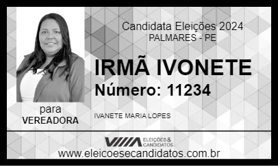 Candidato IRMÃ IVONETE 2024 - PALMARES - Eleições