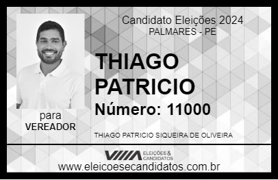 Candidato THIAGO PATRICIO 2024 - PALMARES - Eleições