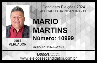 Candidato MARIO MARTINS 2024 - AFOGADOS DA INGAZEIRA - Eleições