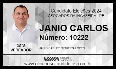 Candidato JANIO CARLOS 2024 - AFOGADOS DA INGAZEIRA - Eleições