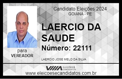 Candidato LAERCIO DA SAUDE 2024 - GOIANA - Eleições