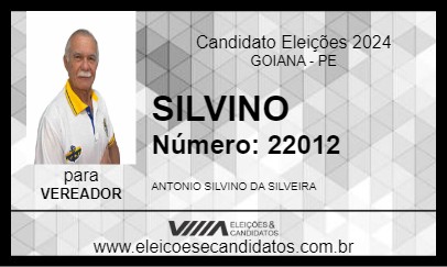 Candidato SILVINO 2024 - GOIANA - Eleições