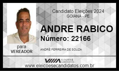 Candidato ANDRE RABICO 2024 - GOIANA - Eleições