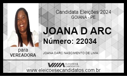 Candidato JOANA D ARC 2024 - GOIANA - Eleições