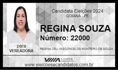 Candidato REGINA SOUZA 2024 - GOIANA - Eleições