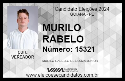 Candidato MURILO RABELO 2024 - GOIANA - Eleições