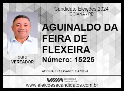 Candidato AGUINALDO DA FEIRA DE FLEXEIRA 2024 - GOIANA - Eleições