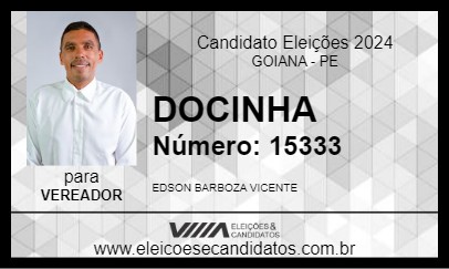 Candidato DOCINHA 2024 - GOIANA - Eleições