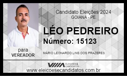 Candidato LÉO PEDREIRO 2024 - GOIANA - Eleições