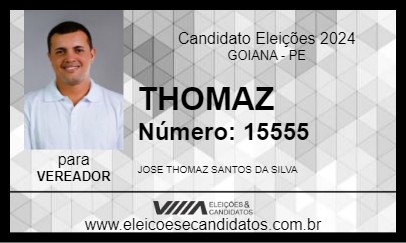 Candidato THOMAZ 2024 - GOIANA - Eleições