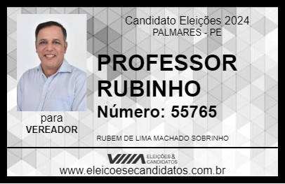 Candidato PROFESSOR RUBINHO 2024 - PALMARES - Eleições