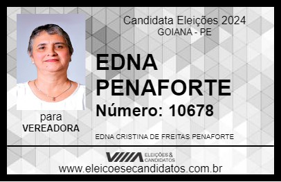 Candidato EDNA PENAFORTE 2024 - GOIANA - Eleições