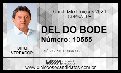 Candidato DEL DO BODE 2024 - GOIANA - Eleições