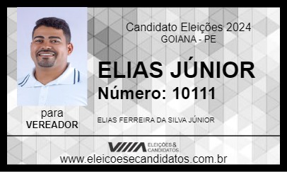 Candidato ELIAS JÚNIOR 2024 - GOIANA - Eleições