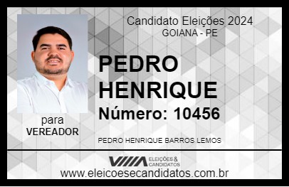 Candidato PEDRO HENRIQUE 2024 - GOIANA - Eleições