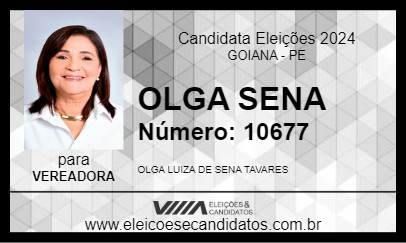 Candidato OLGA SENA 2024 - GOIANA - Eleições