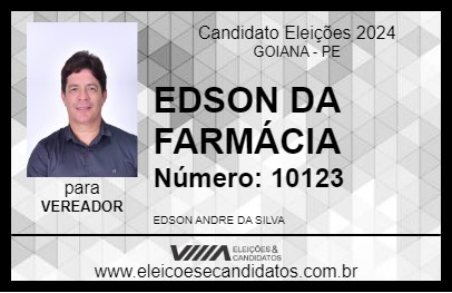 Candidato EDSON DA FARMÁCIA 2024 - GOIANA - Eleições