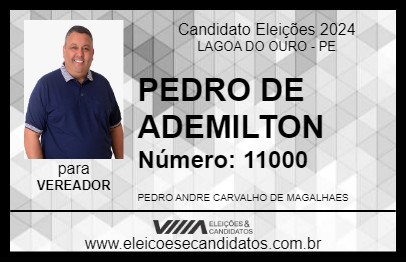 Candidato PEDRO DE ADEMILTON 2024 - LAGOA DO OURO - Eleições